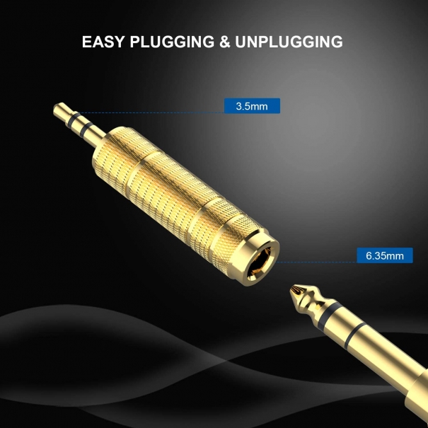 Adattatore per Cuffie Audio Stereo da 3,5 mm maschio a 6,35 mm femmina [B006WB122]