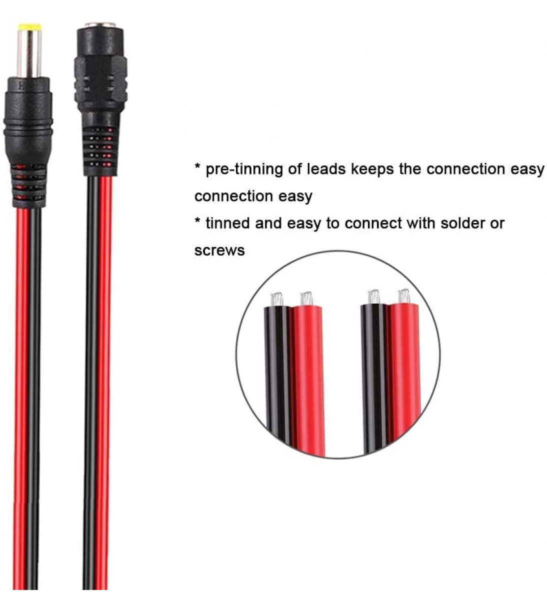 Premium 5.5 X 2.1mm DC Connettore + DC Power Pigtail Cable