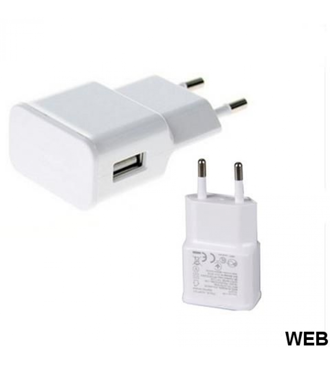 Caricabatterie 2A Ricarica Veloce Spina USB Bianco