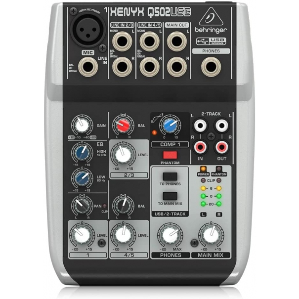 Mixer Passivo XENYX Q502USB Mixer 5 ingressi con interfaccia audio usb