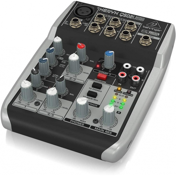 Mixer Passivo XENYX Q502USB Mixer 5 ingressi con interfaccia audio usb