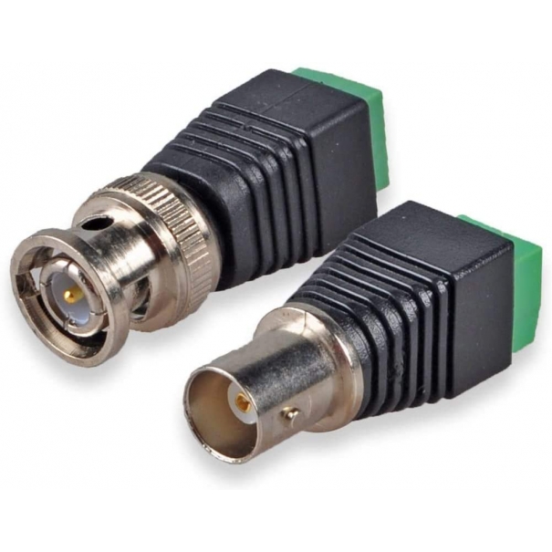 Connettore BNC Maschio Femmina Balun e Adattatore Terminale per Telecamera per Telecamere di Sorveglianza CCTV Coassiale/Cat5/Cat6 [SL1003]