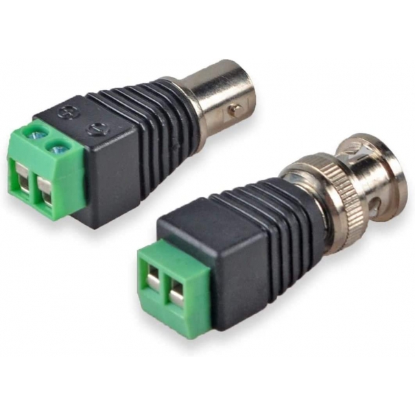Connettore BNC Maschio Femmina Balun e Adattatore Terminale per Telecamera per Telecamere di Sorveglianza CCTV Coassiale/Cat5/Cat6 [SL1003]