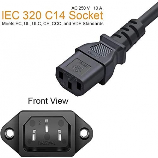 Presa da pannello AC 250V 10A IEC Plug Power ，3 pin IEC Plug Power