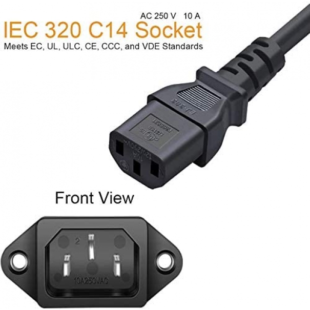 Presa da pannello AC 250V 10A IEC Plug Power ，3 pin IEC Plug Power [SL2000]
