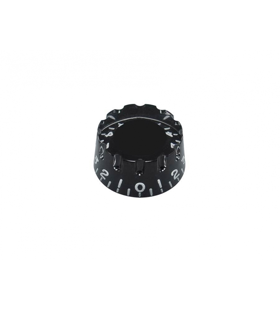 Manopola volume, modello con bordo dentellato, colore nero trasparente