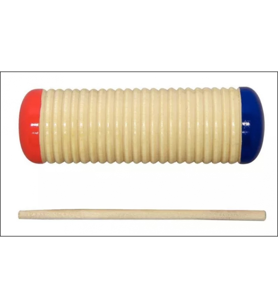 Guiro, strumento a percussione, dotato di bacchettina, strumentario orff