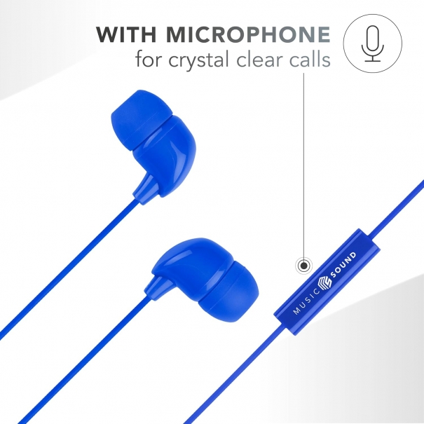 AURICOLARI Fullcolor In-Ear, Auricolari con Filo e Microfono - Jack 3.5 Mm - Colore Blu